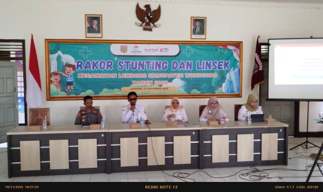 Rakor Stunting dan Lintas Sektoral di Kantor Kecamatan Leksono
