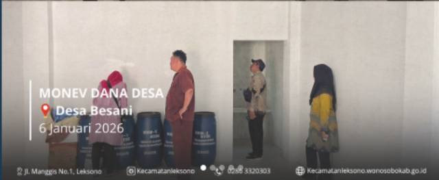 Seksi Pemerintahan Kecamatan Leksono melakukan Monitoring dan Evaluasi (Monev) Dana Desa