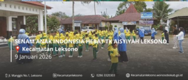 Senam Anak Indonesia Hebat bersama TK Aisyiyah Leksono