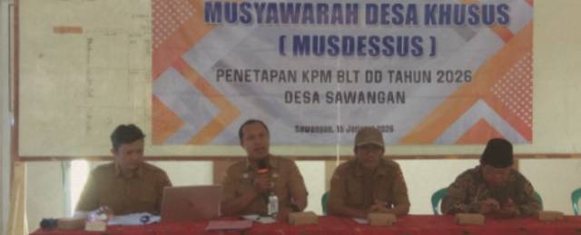 Seksi Ekonomi dan Pembangunan menghadiri Musdesus Penetapan BLT DD dan Pembangunan KDKMP
